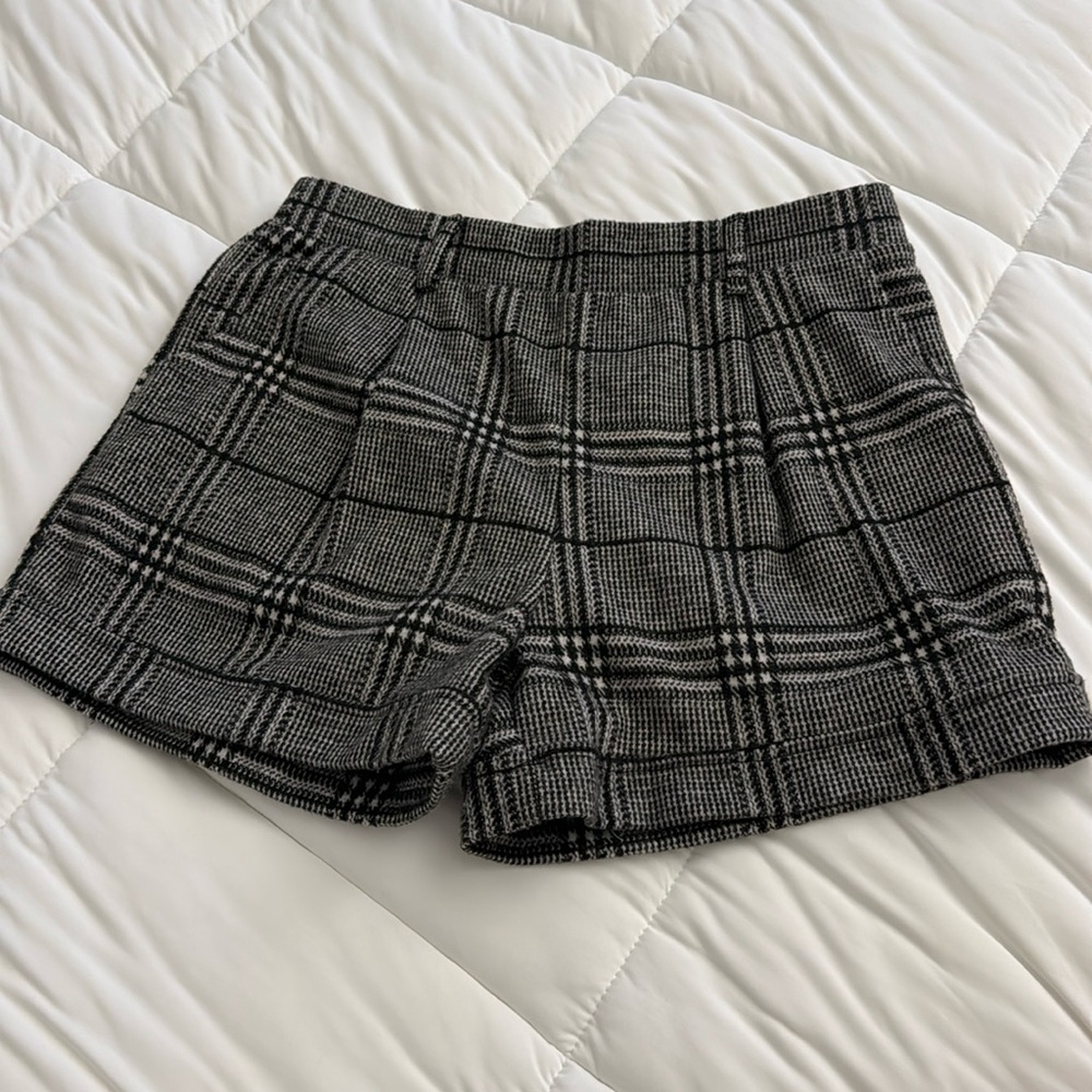 Plaid shorts + olive shorts together